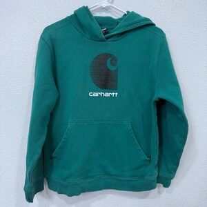 Carhartt Boys Youth XL TG TXG 18-20 Green Pullover Hoodie Long Sleeve Pocket